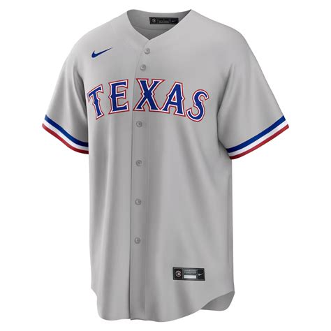 men's texas rangers nike gray road replica team jersey